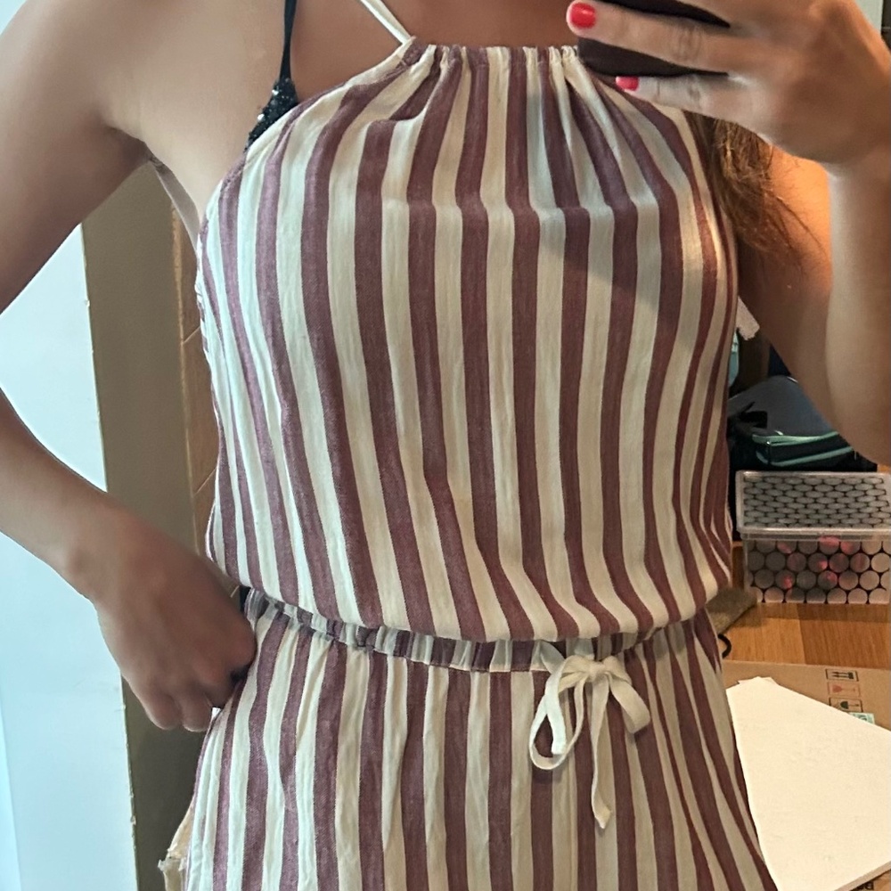 White red stripped, tie romper